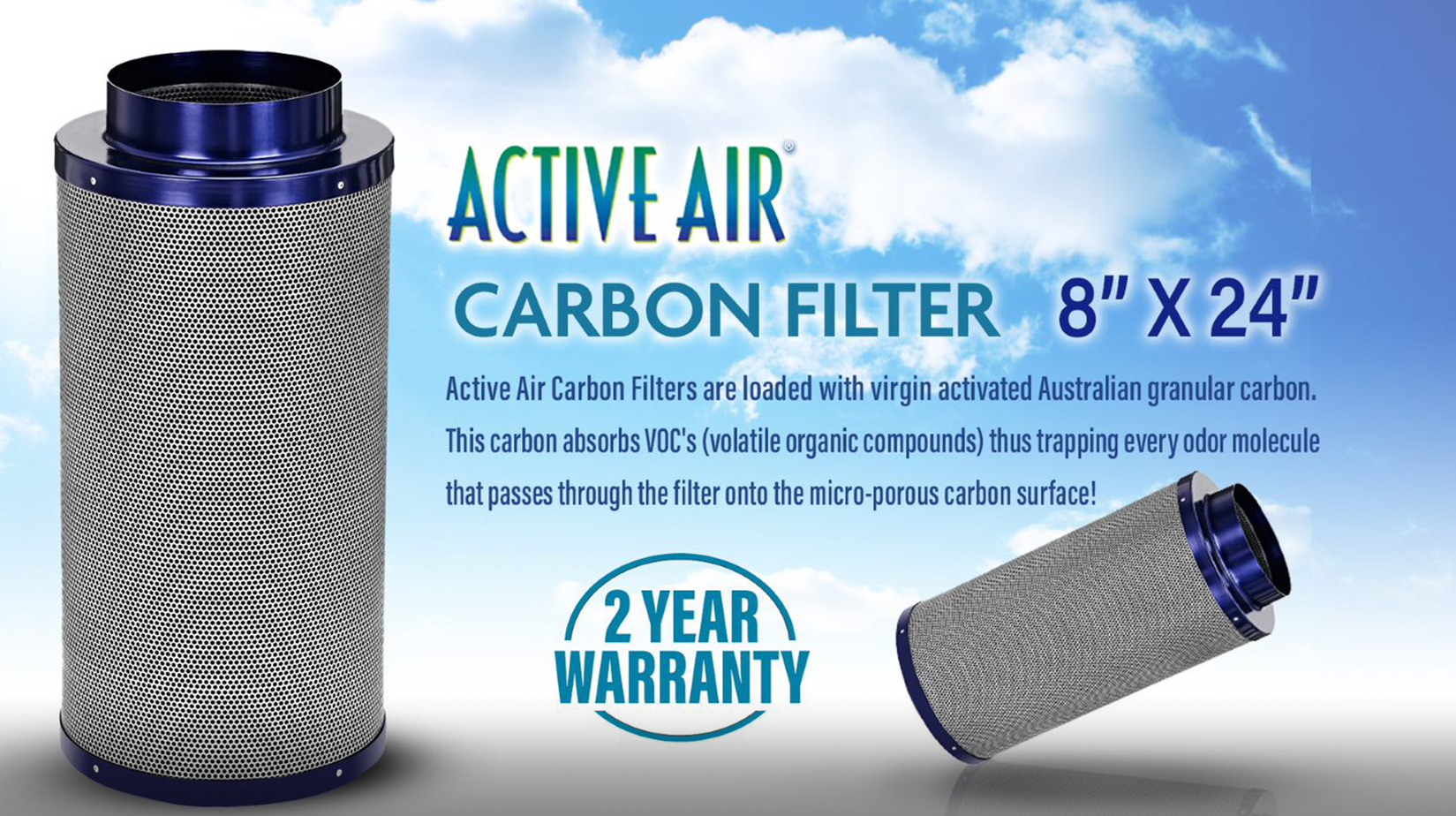 Active air carbon filter - available at Homegrown Outlet
