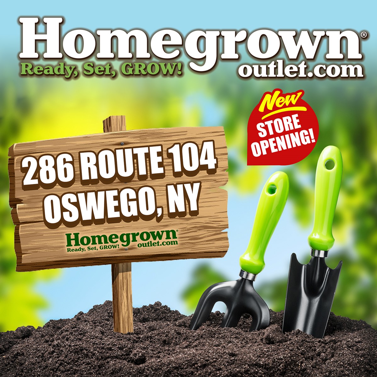 Oswego Homegrown Outlet - Grand Opening banner