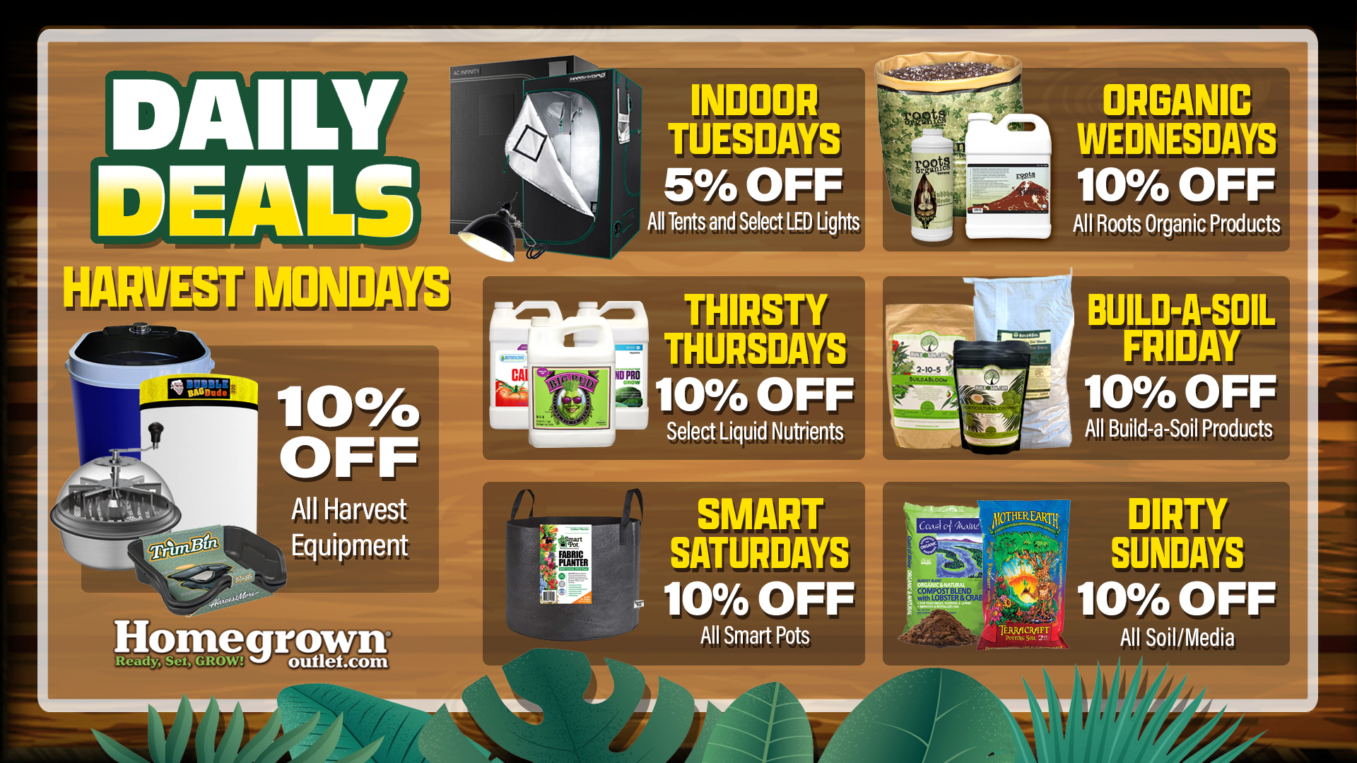 Daily deals on organic gardening supplies at Homegrown Outlet