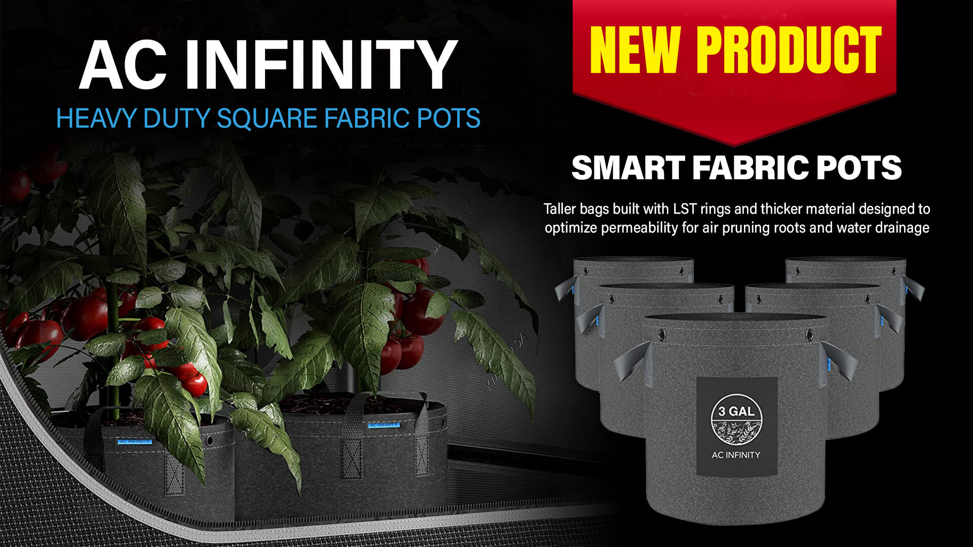 New Product Smart fabric pots banner